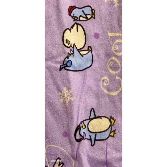 Vintage Pillowcases Flannel Do Your Room Purple Penguin Print 100% Cotton - Picture 7 of 11